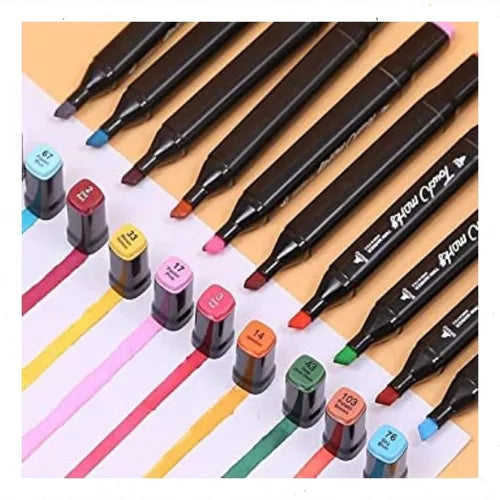 Set Multicolor de Marcadores de Alta Calidad – 48 Plumones de Doble Cabezal
