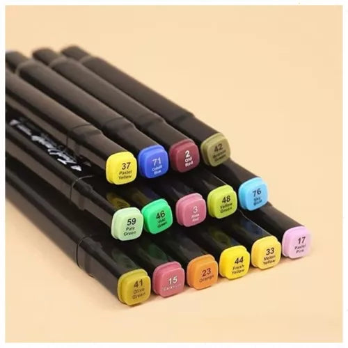 Set Multicolor de Marcadores de Alta Calidad – 48 Plumones de Doble Cabezal