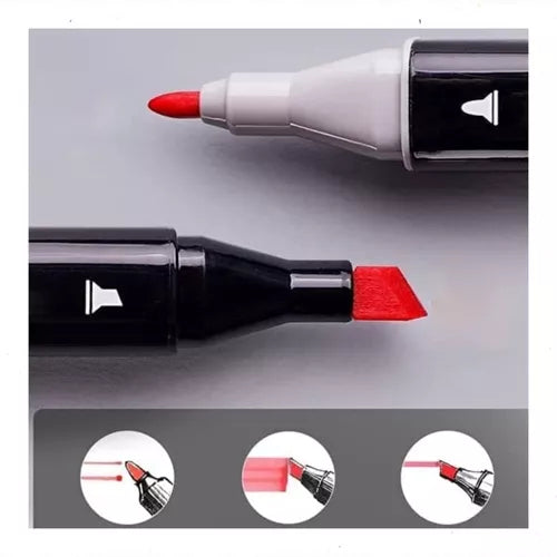 Set Multicolor de Marcadores de Alta Calidad – 48 Plumones de Doble Cabezal
